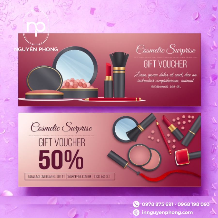 Xưởng In Voucher Mỹ Phẩm Giá Rẻ, Chất Lượng, Lấy Ngay
